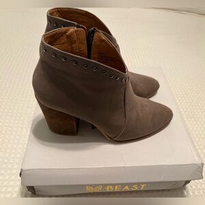 Beast Brown Faux Suede Bootie with Studs